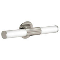 APLICĂ DE PERETE PENTRU BAIE - alb/culoare aluminiu, Basics, sticlă/metal (46cm)