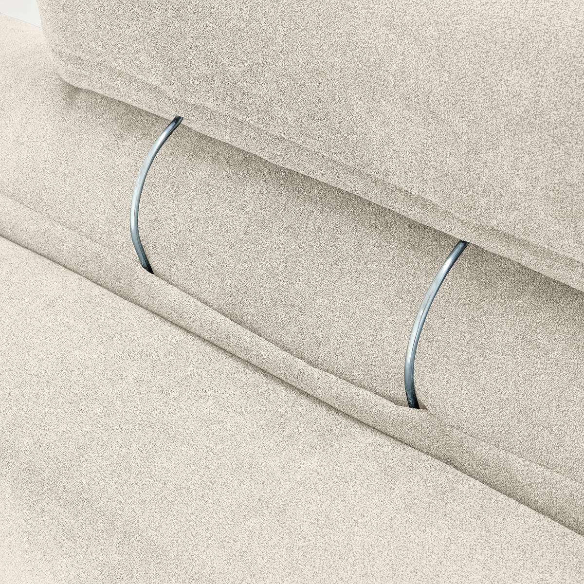 WOHNLANDSCHAFT Beige Velours  - Chromfarben/Beige, KONVENTIONELL, Kunststoff/Textil (198/363/170cm) - Hom`in