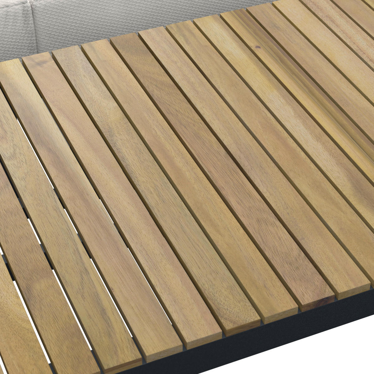 BAŠTENSKA GARNITURA  - boja akacije/crna, Moderno, drvo/metal - Bessagi Garden