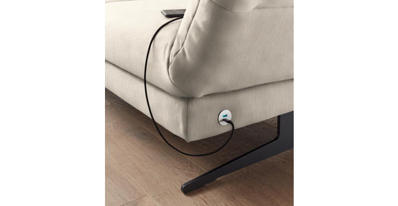 ECKSOFA  in Flachgewebe Magnolie  176-217/279-327 cm  - Magnolie/Schwarz, Design, Textil/Metall (176-217/279-327cm) - Dieter Knoll