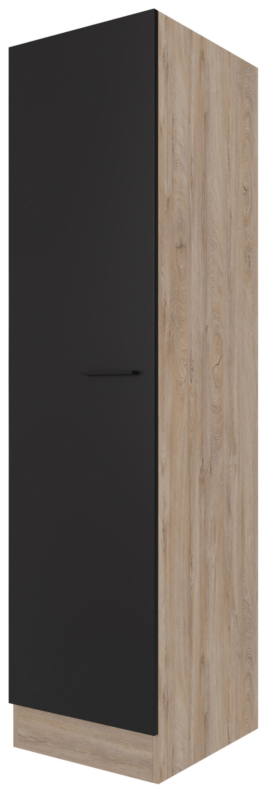 GESCHIRRSCHRANK 50/200/57 cm  in Schwarz, Eichefarben  - Eichefarben/Schwarz, KONVENTIONELL, Holzwerkstoff/Metall (50/200/57cm) - FlexWell