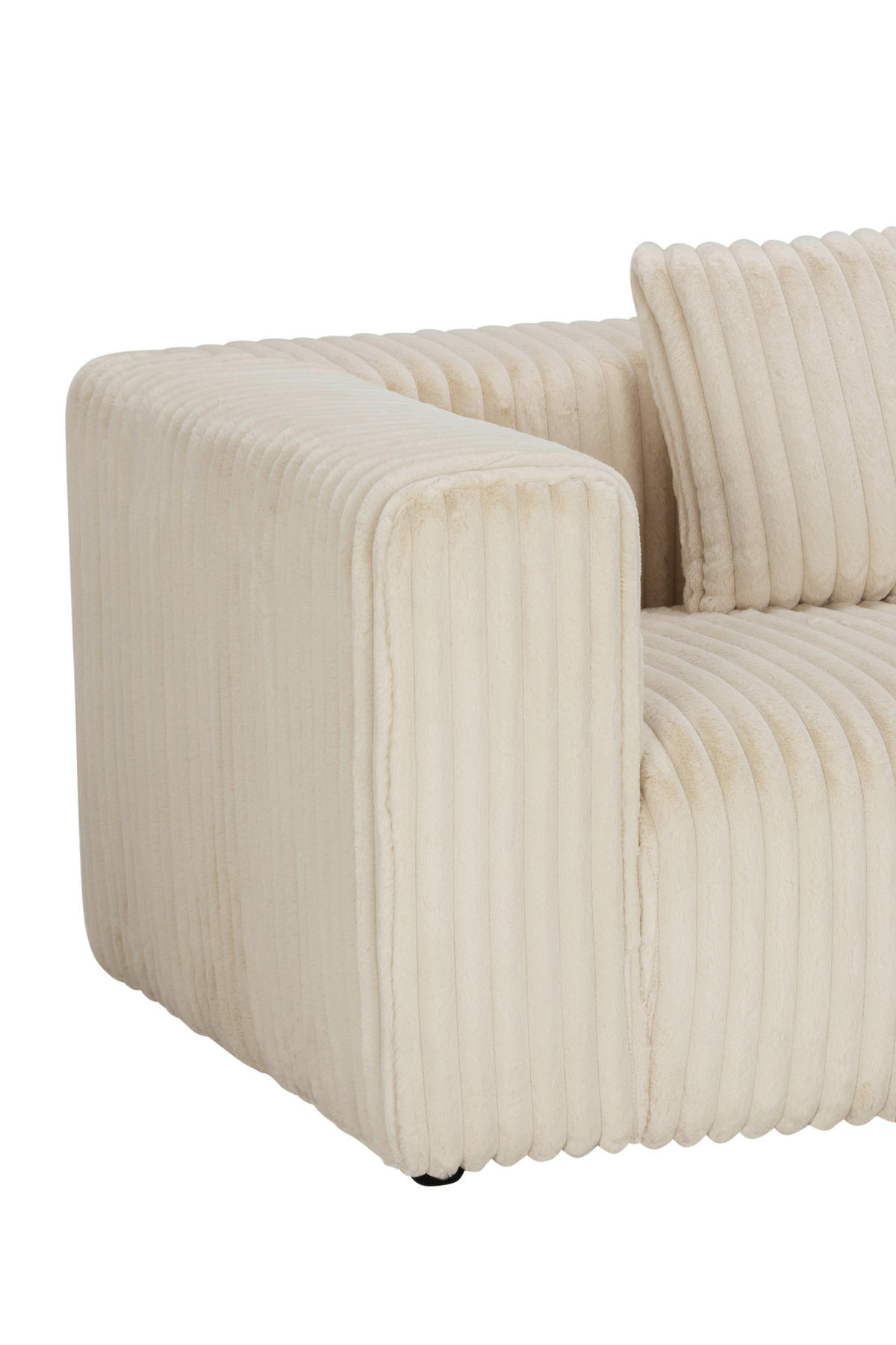 SOFA Cord Beige  - Beige/Schwarz, MODERN, Kunststoff/Textil (224/68/99cm) - MID.YOU