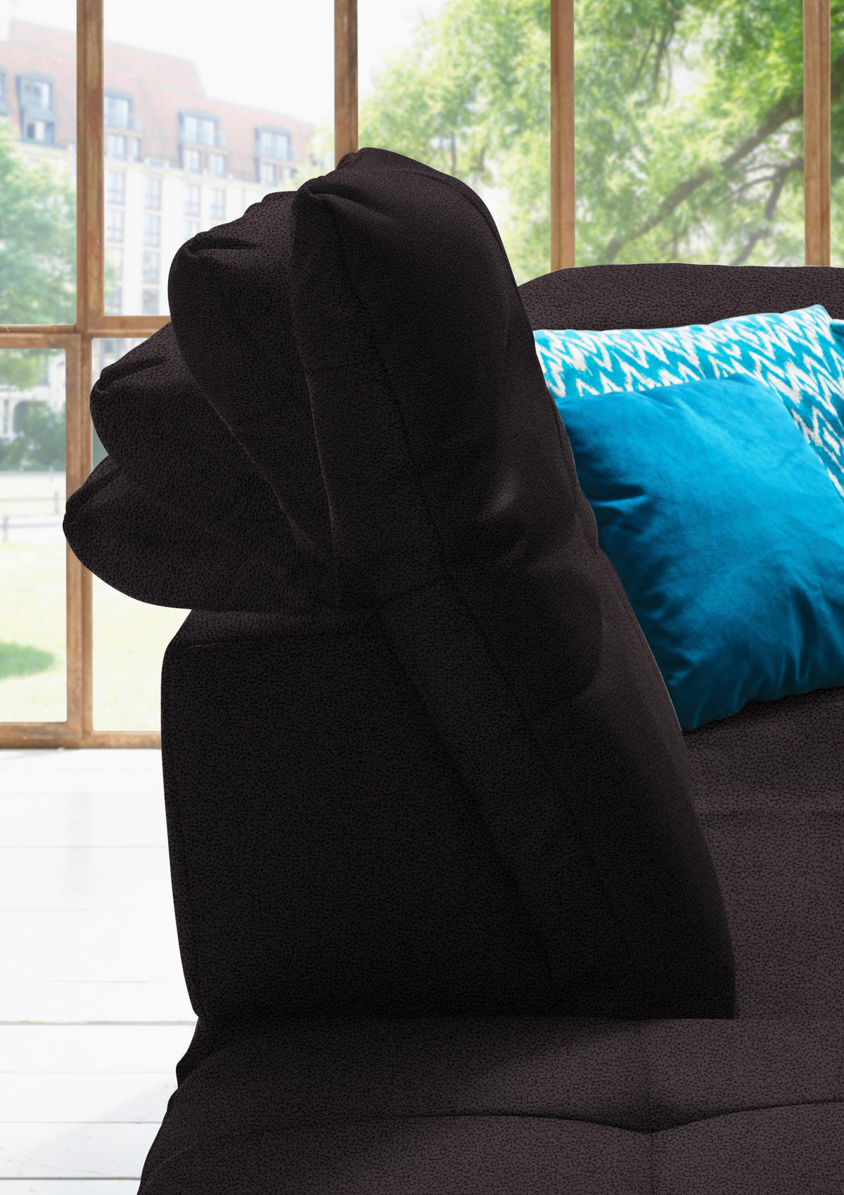 WOHNLANDSCHAFT  in Mikrofaser Anthrazit  - Chromfarben/Anthrazit, Design, Holzwerkstoff/Textil (260/371/195cm) - Beldomo Style