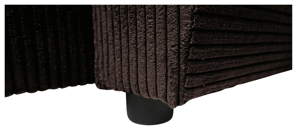 WOHNLANDSCHAFT TERMOLI Braun Cord  - Schwarz/Braun, Design, Kunststoff/Textil (155/296/155cm) - MID.YOU