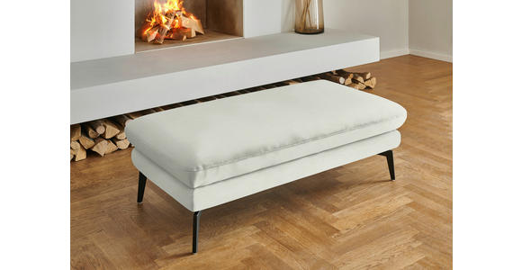 WOHNLANDSCHAFT  in Chenille, Flachgewebe Weiß  - Schwarz/Weiß, Design, Textil/Metall (208/344/180cm) - Dieter Knoll