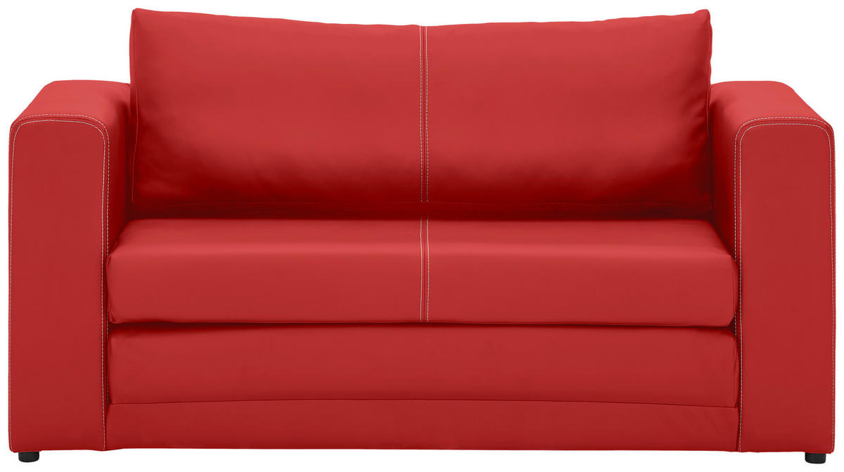 SCHLAFSOFA in Textil Rot  - Weiss/Rot, Design, Kunststoff/Textil (150/78/70cm) - Livetastic