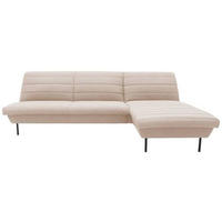 ECKSOFA Looks IX Creme Webstoff  - Creme/Schwarz, Design, Textil/Metall (274/168cm) - LOOKS by W.Joop