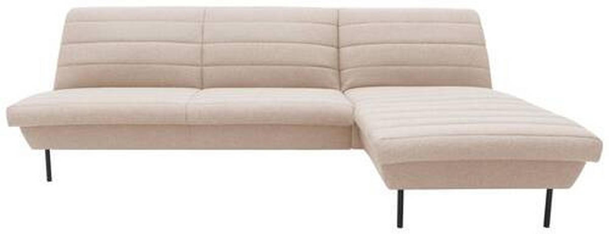 ECKSOFA Looks IX Creme Webstoff  - Creme/Schwarz, Design, Textil/Metall (274/168cm) - LOOKS by W.Joop