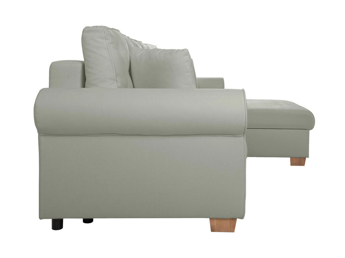 ECKSOFA in Grau  - Buchefarben/Grau, Design, Holz/Textil (266/161cm) - MID.YOU