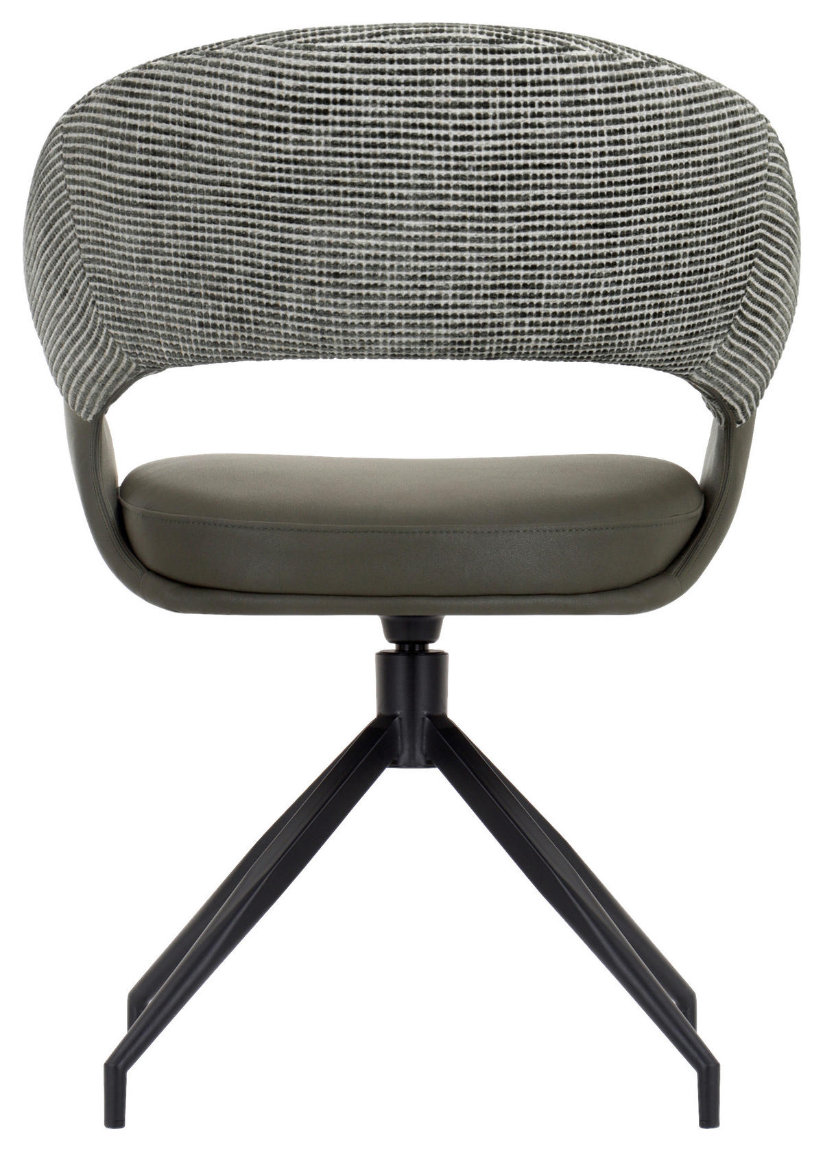 ARMLEHNSTUHL , Sitzfläche 360° drehbar, automatische Rückholfunktion , Mikrofaser, Webstoff  - Schwarz/Weiß, Design, Textil/Metall (60/83/62cm) - Novel