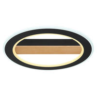 LED-DECKENLEUCHTE 30 W  45/5,5 cm    - Dunkelbraun/Opal, Basics, Holz/Kunststoff (45/5,5cm) - Globo