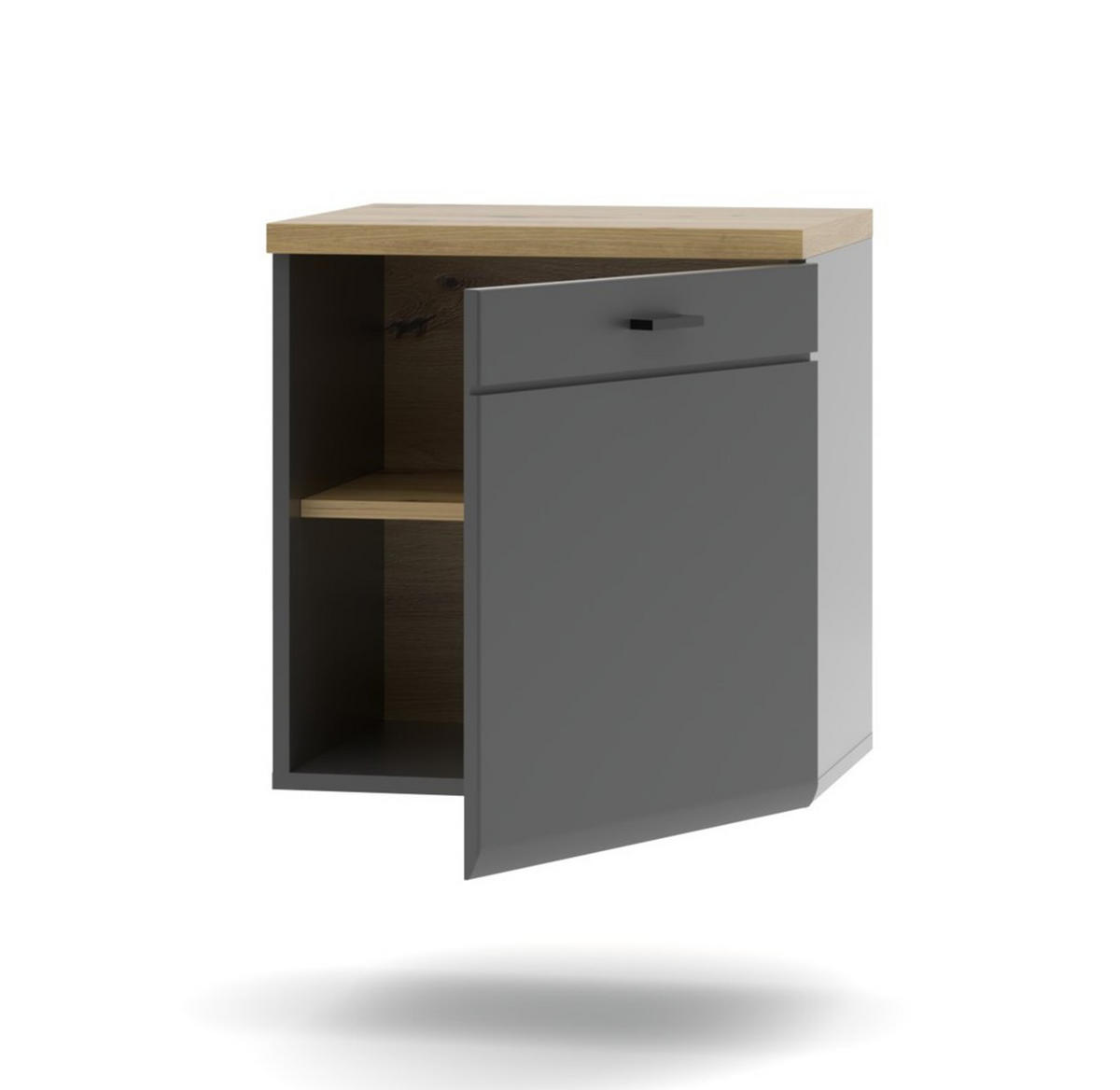 LOWBOARD  in 50/53/40 cm  - Schwarz/Graphitfarben, Design, Holzwerkstoff/Metall (50/53/40cm) - MID.YOU
