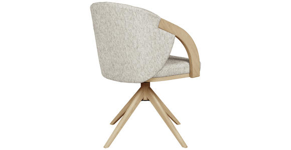 ARMLEHNSTUHL  Sitzfläche 360° drehbar Webstoff  Eichefarben, Beige  - Eiche Bianco/Eichefarben, KONVENTIONELL, Holz/Textil (61/83,5/57,5cm) - Linea Natura