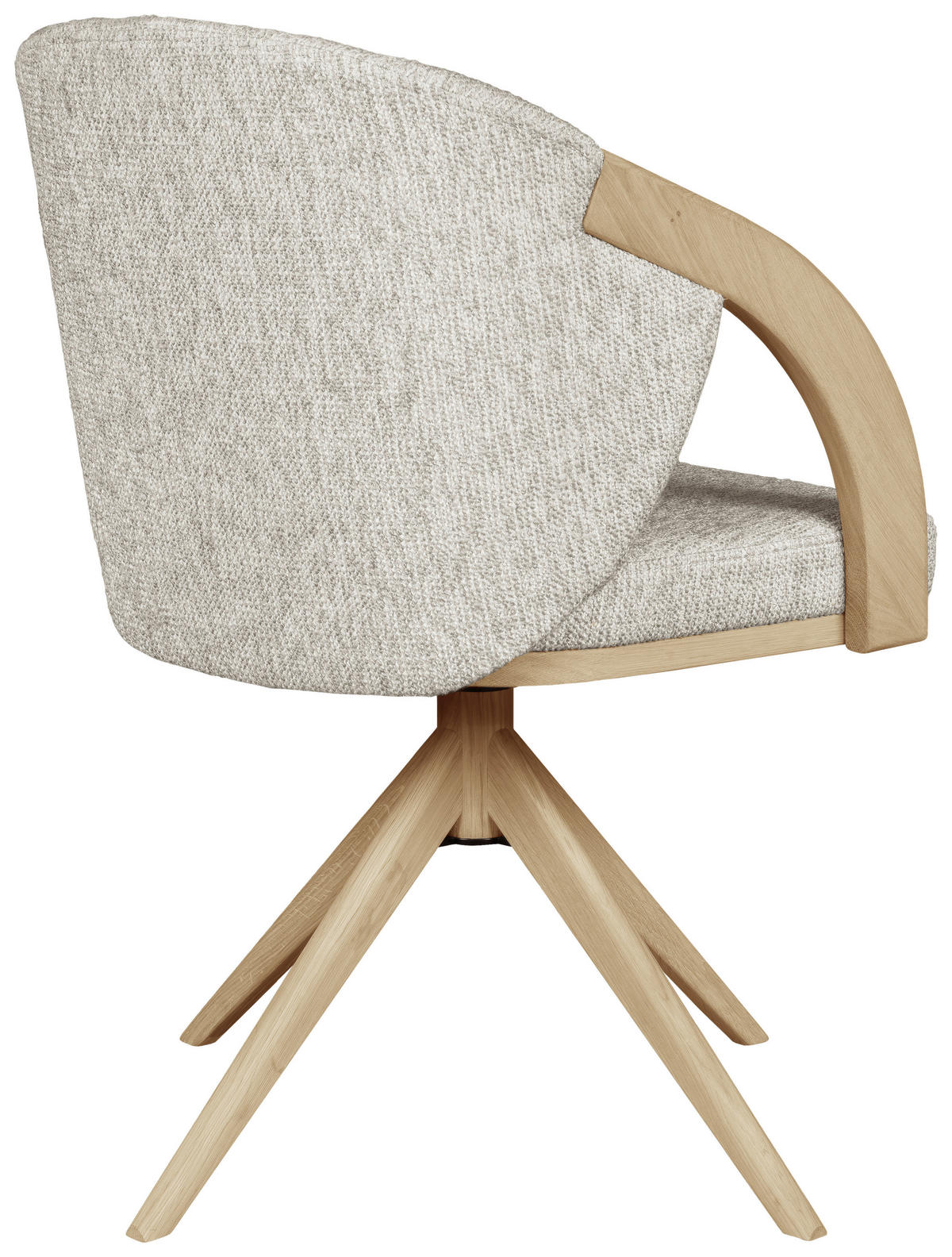 ARMLEHNSTUHL  Sitzfläche 360° drehbar Webstoff  Eichefarben, Beige  - Eiche Bianco/Eichefarben, KONVENTIONELL, Holz/Textil (61/83,5/57,5cm) - Linea Natura