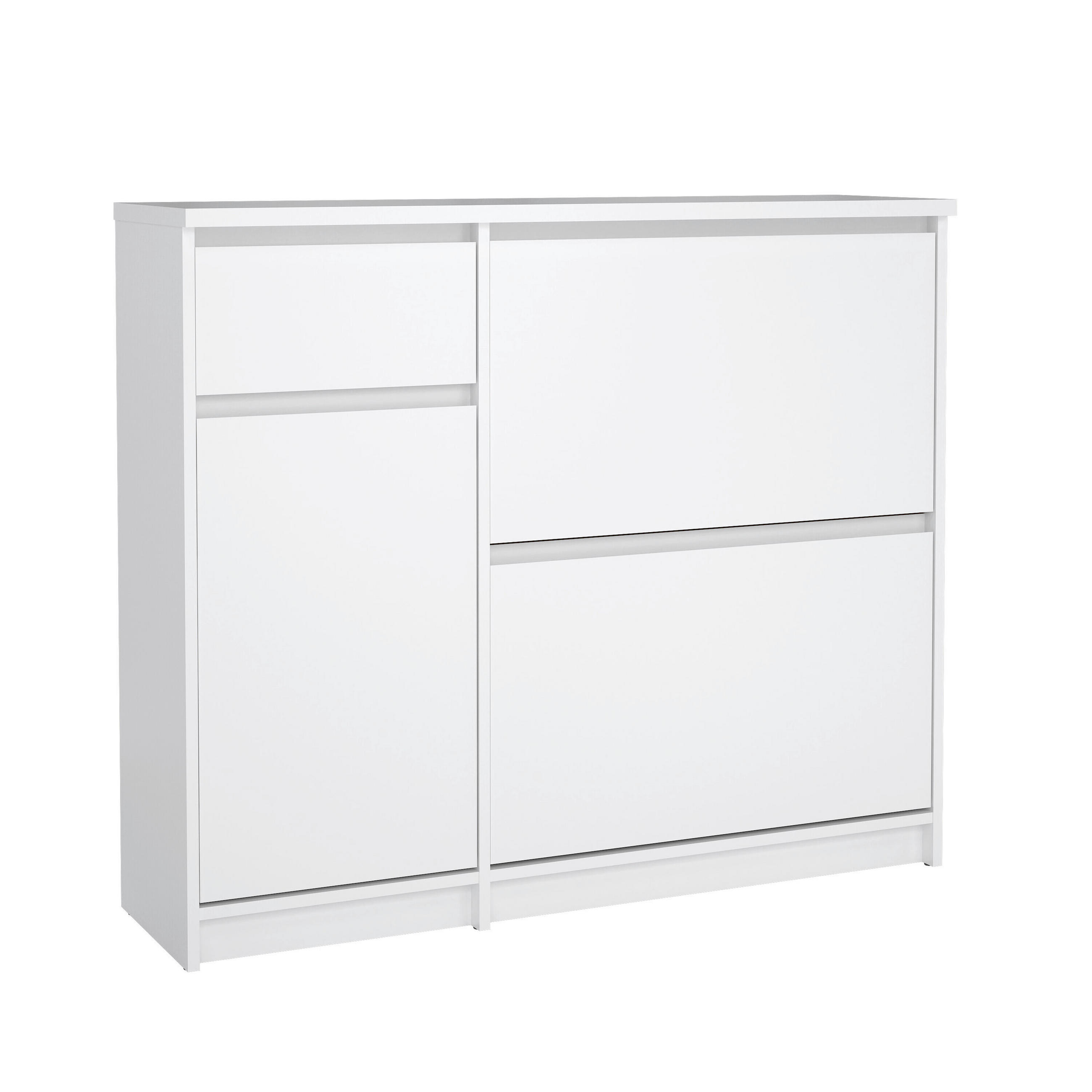 SCHUHSCHRANK Weiß Hochglanz  - Weiß Hochglanz, Design, Holzwerkstoff (108,9/92,9/31,5cm) - Livetastic