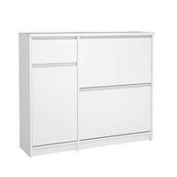 SCHUHSCHRANK Weiß Hochglanz  - Weiß Hochglanz, Design, Holzwerkstoff (108,9/92,9/31,5cm) - Livetastic