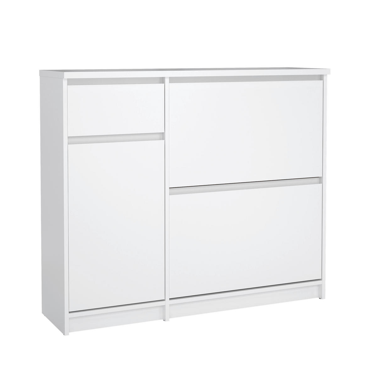 SCHUHSCHRANK Weiß Hochglanz  - Weiß Hochglanz, Design, Holzwerkstoff (108,9/92,9/31,5cm) - Livetastic