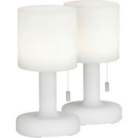 AKKU-TISCHLEUCHTE Termoli 2er Set 13/25 cm   - Weiß, KONVENTIONELL, Kunststoff (13/25cm)