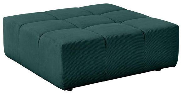 HOCKER Feincord Dunkelgrün  - Dunkelgrün/Schwarz, Design, Kunststoff/Textil (107/39/107cm) - Hom`in