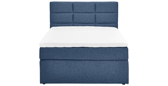 BOXSPRINGBETT 140/200 cm  in Dunkelblau  - Schwarz/Dunkelblau, KONVENTIONELL, Textil (140/200cm) - Carryhome