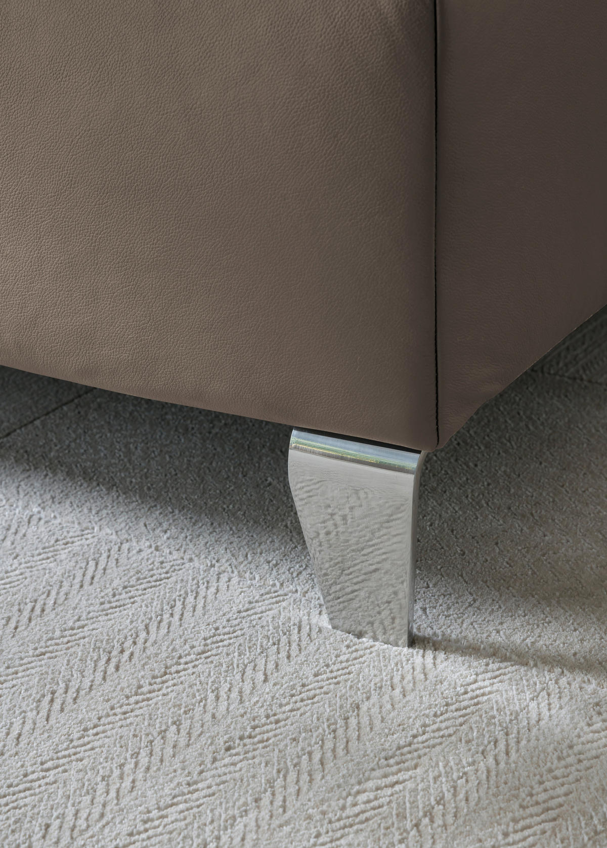 BOXSPRINGBETT 120/200 cm  in Beige  - Chromfarben/Beige, Konventionell, Leder/Textil (120/200cm) - Novel