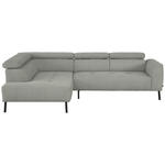 ECKSOFA in Chenille Alabasterfarben  205/280 cm  - Alabasterfarben/Schwarz, Design, Textil/Metall (205/280cm) - Xora