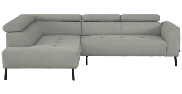 ECKSOFA in Chenille Alabasterfarben 205/280 cm - Alabasterfarben/Schwarz, Design, Textil/Metall (205/280cm) - Xora