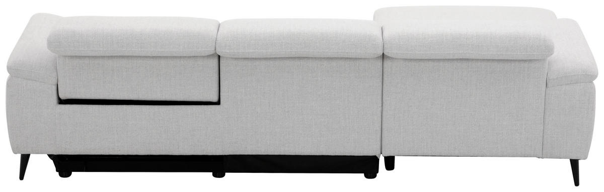 ECKSOFA inkl. Funktionen Hellgrau Leinenoptik  - Schwarzchrom/Hellgrau, Design, Holz/Kunststoff (171/270cm) - Xora