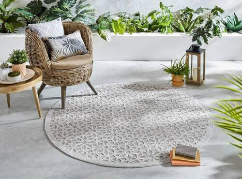OUTDOORTEPPICH 160/160 cm Piatto Silberfarben  - Silberfarben, Basics, Textil (160/160cm) - Xora