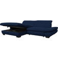 ECKSOFA in Mikrofaser Blau  198/290 cm  - Blau/Schwarz, Design, Textil/Metall (198/290cm) - Xora