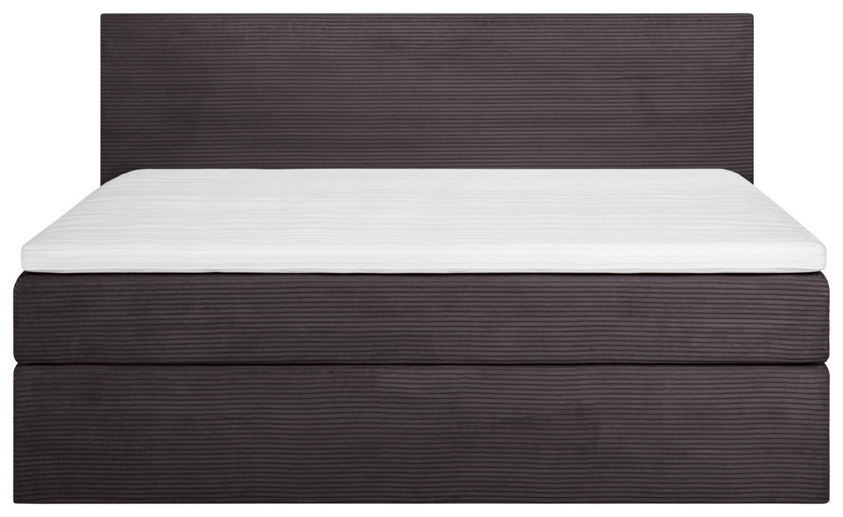 BOXSPRINGBETT 160/200 cm  in Mokka  - Schwarz/Mokka, Konventionell, Holz/Textil (160/200cm) - Carryhome