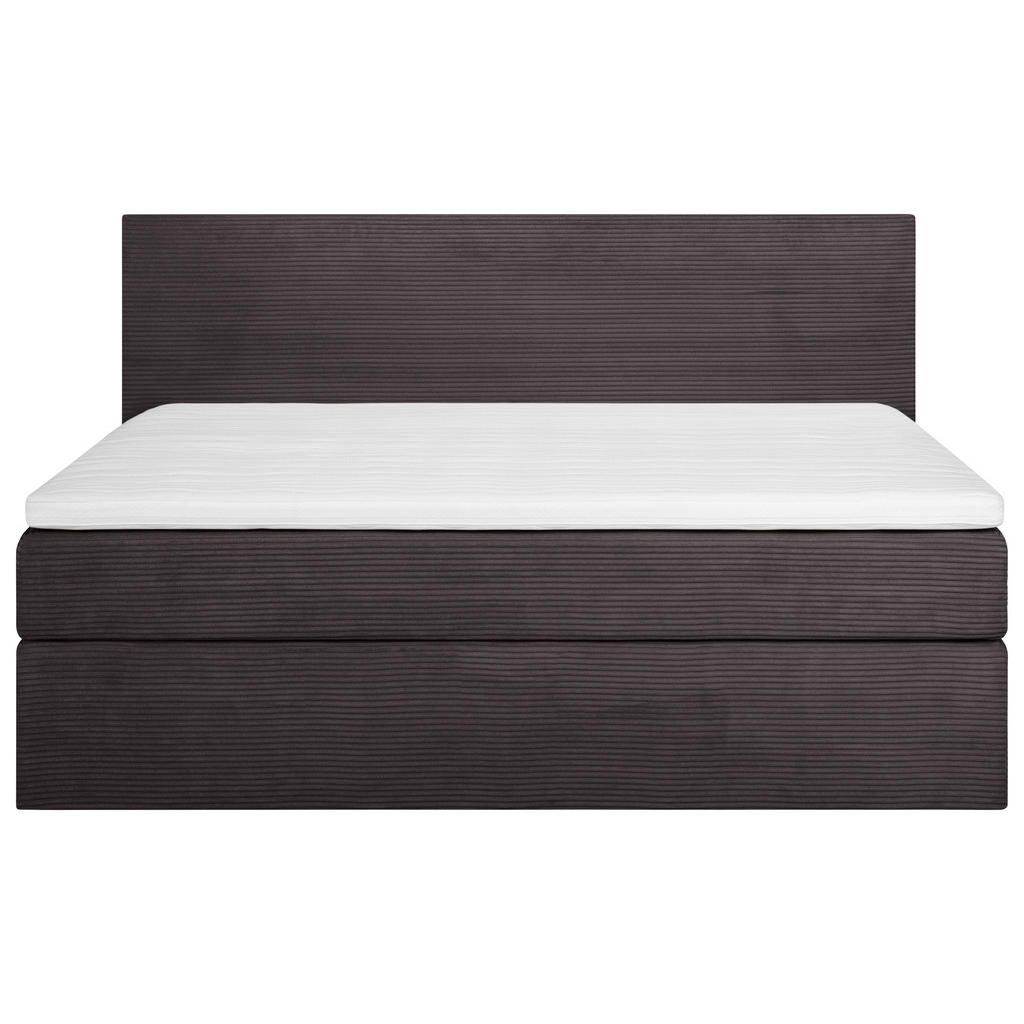 Thumbnail - Boxxx Boxspringbett, Mokka, Textil, Birke, massiv, H4, 7-Zonen, Höhe ca. 19 cm, 160x200 cm, Topper durchgehend, in versc...