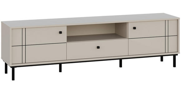 LOWBOARD  in 170/49,2/37 cm  - Kaschmir/Schwarz, MODERN, Holzwerkstoff/Kunststoff (170/49,2/37cm) - Carryhome