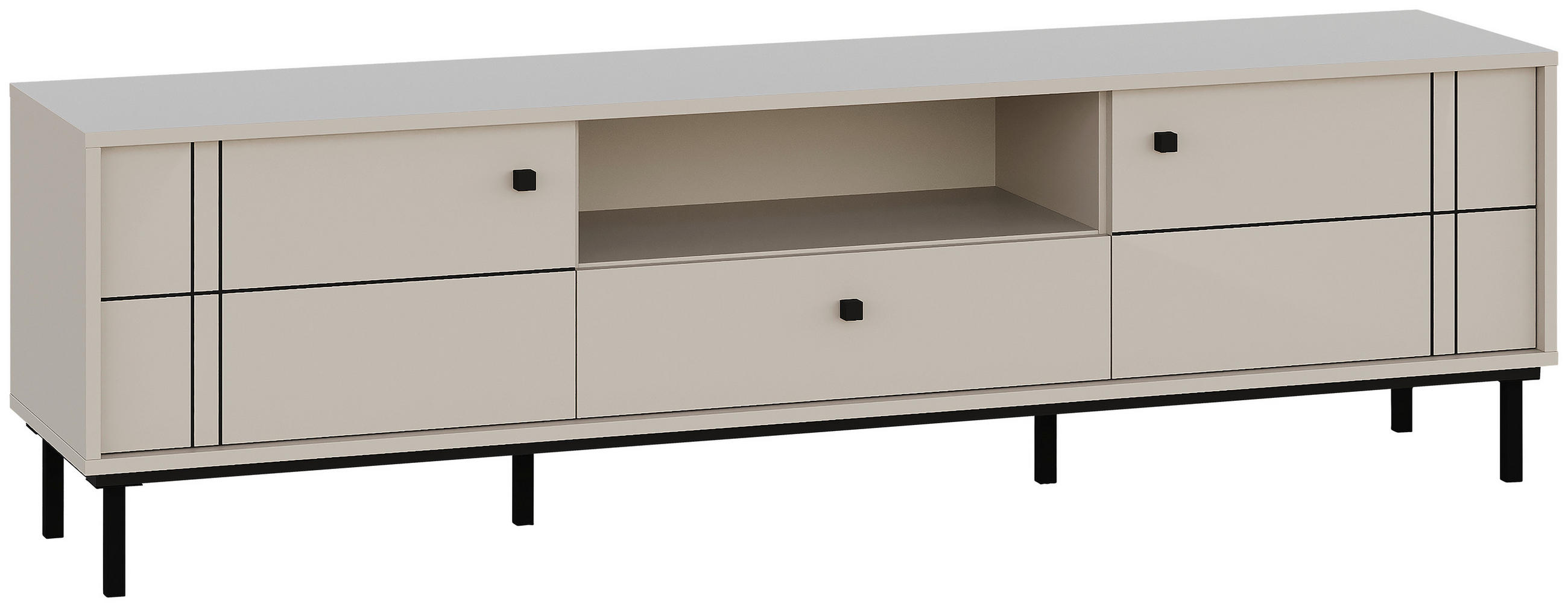 Carryhome NÍZKÁ KOMODA, kašmírová, 170/49,2/37 cm