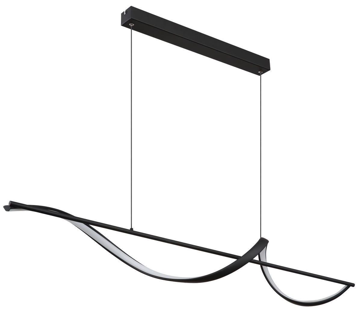 LED-HÄNGLAMPA 120/20/150 cm  - opal/svart, Design, metall/plast (120/20/150cm) - Globo