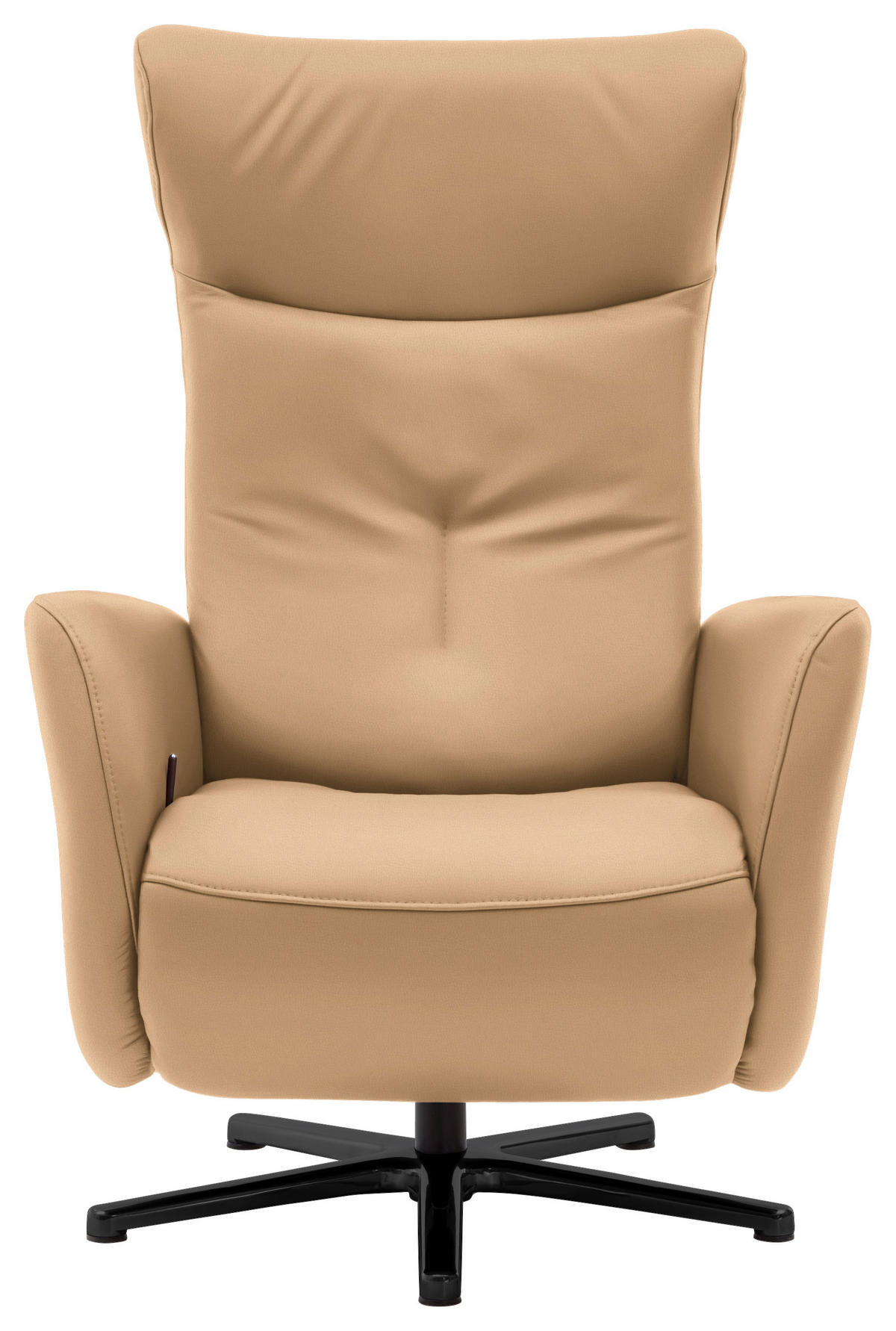 FAUTEUIL RELAX in Leder Honig  - Schwarz/Honig, Design, Leder/Metall (76/112/83cm) - Beldomo Speed