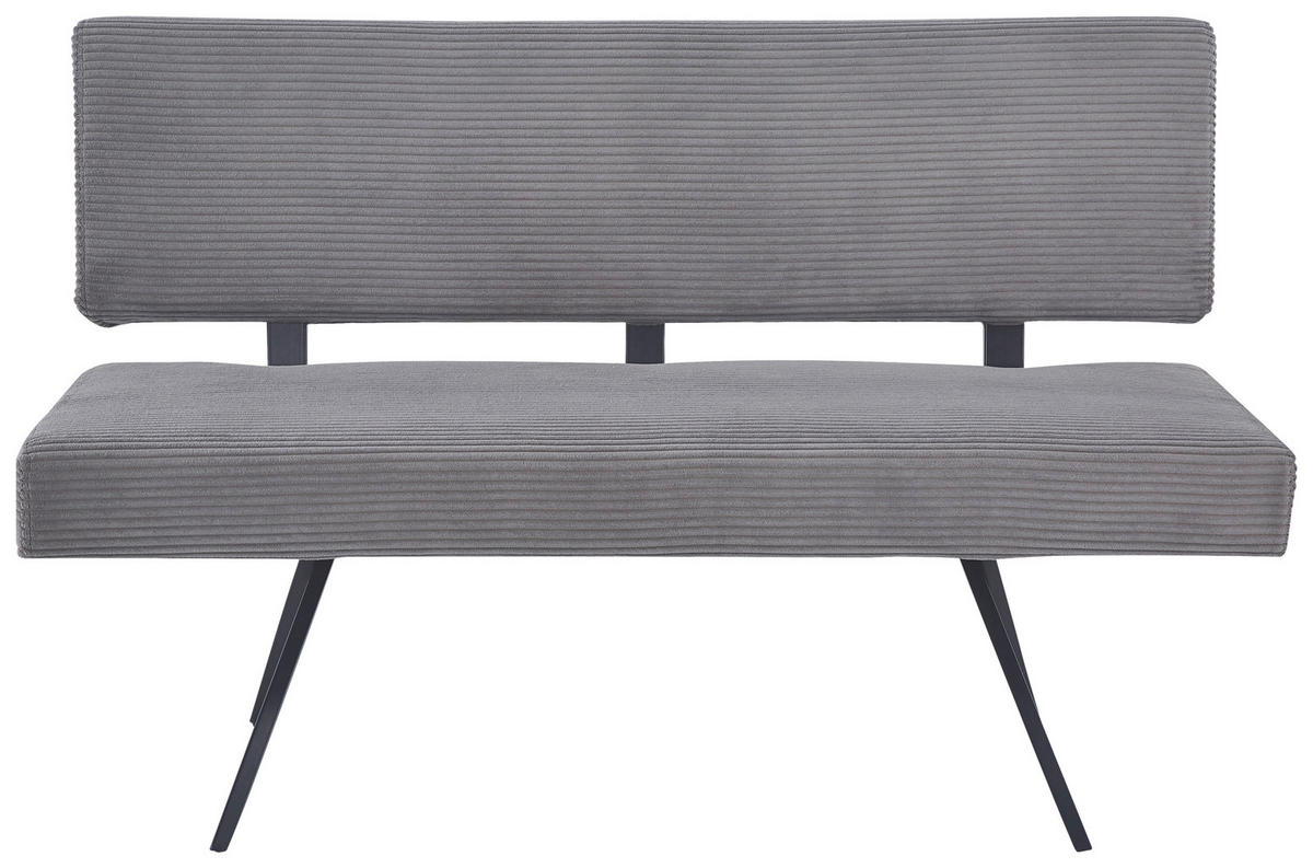 SITZBANK in Metall, Textil Dunkelgrau  - Dunkelgrau/Schwarz, KONVENTIONELL, Textil/Metall (140/90/62cm) - MID.YOU