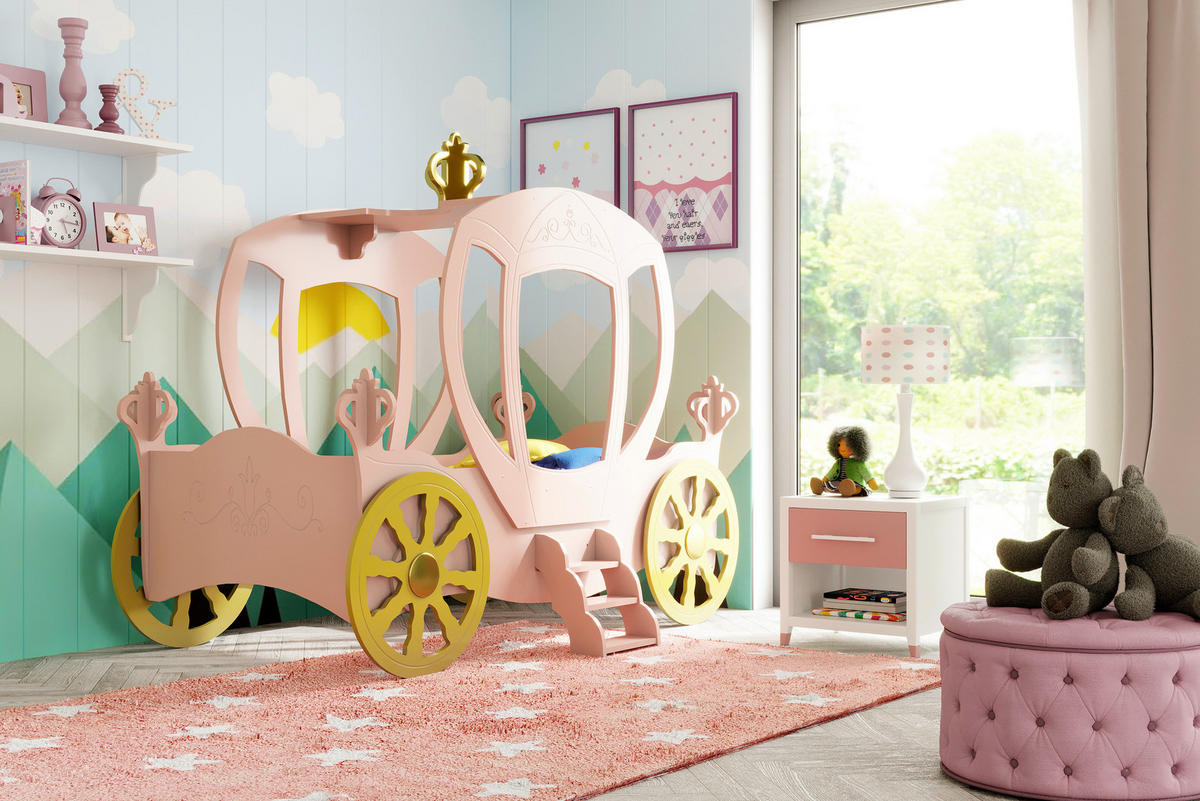 KINDER-/JUNIORBETT - Pink/Weiß, LIFESTYLE, Holz/Holzwerkstoff (90/180cm) - Livetastic