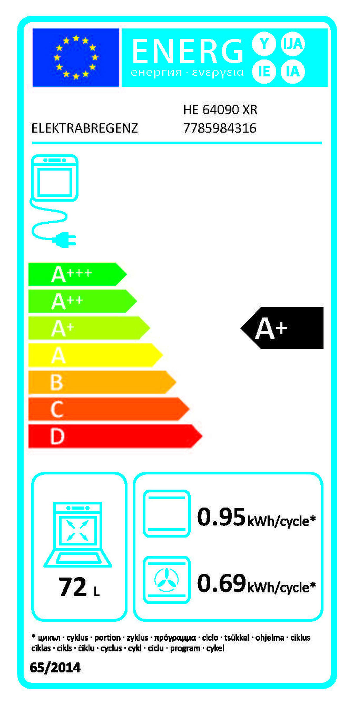 HERDSET HE64090XR  - Edelstahlfarben/Schwarz, Basics, Metall (59,4/59,5/56,7cm) - Elektra Bregenz