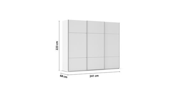 SCHWEBETÜRENSCHRANK 242/223/68 cm 3-türig Weiß - Alufarben/Weiß, KONVENTIONELL, Holzwerkstoff/Metall (242/223/68cm) - Novel