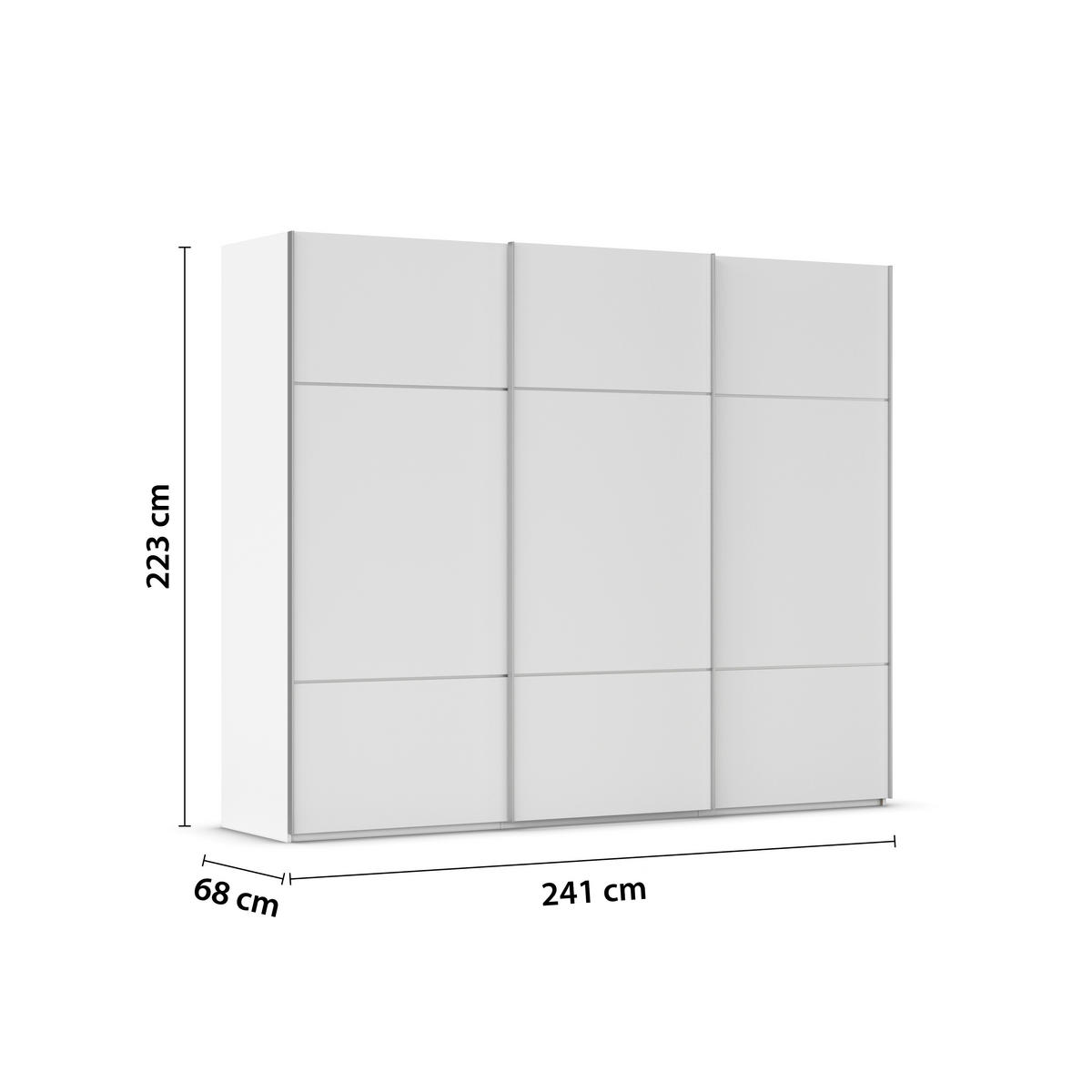 SCHWEBETÜRENSCHRANK in Weiss  - Weiss/Alufarben, Konventionell, Holzwerkstoff/Metall (242/223/68cm) - Novel