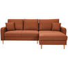 ECKSOFA in Flachgewebe Rostfarben  - Rostfarben/Eiche Wotan, Konventionell, Holz/Textil (255/157cm) - Carryhome