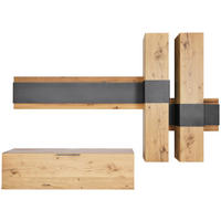 WOHNWAND  in Anthrazit, Eichefarben  306/212/47 cm  - Eichefarben/Anthrazit, Natur, Holz/Metall (306/212/47cm) - Voglauer