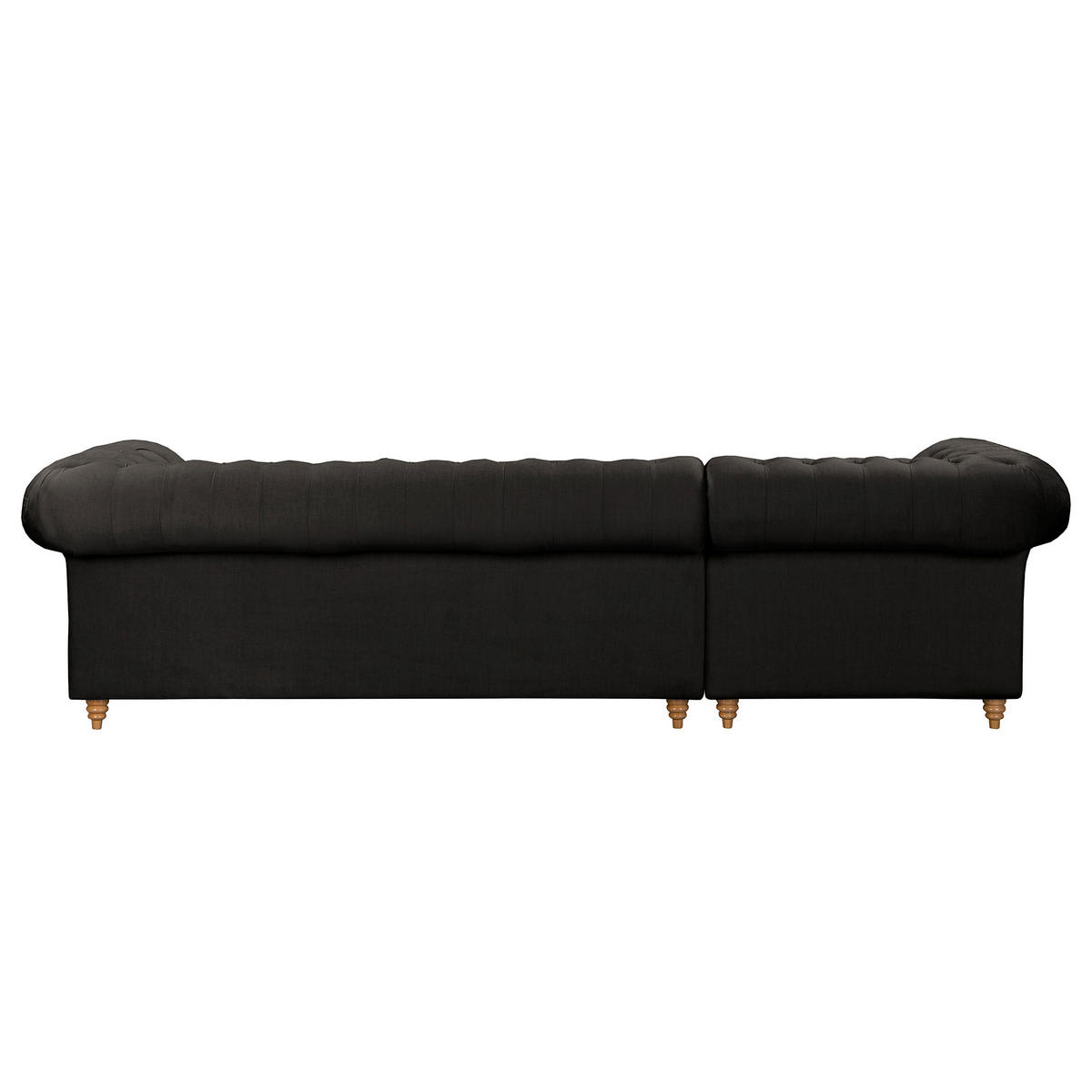 ECKSOFA Mikrofaser Anthrazit  - Anthrazit/Braun, Design, Holz/Textil (182/284cm) - P & B