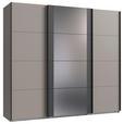 SCHWEBETÜRENSCHRANK  in Graphitfarben, Sahara  - Schwarz/Graphitfarben, KONVENTIONELL, Glas/Holzwerkstoff (225/208/64cm) - Carryhome