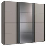 SCHWEBETÜRENSCHRANK  in Graphitfarben, Sahara  - Schwarz/Graphitfarben, KONVENTIONELL, Glas/Holzwerkstoff (225/208/64cm) - Carryhome
