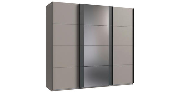 SCHWEBETÜRENSCHRANK  in Graphitfarben, Sahara  - Schwarz/Graphitfarben, KONVENTIONELL, Glas/Holzwerkstoff (225/208/64cm) - Carryhome