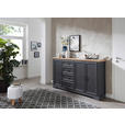 SIDEBOARD  in 182/102/41 cm  - Schwarz/Graphitfarben, Design, Holzwerkstoff/Metall (182/102/41cm) - Landscape