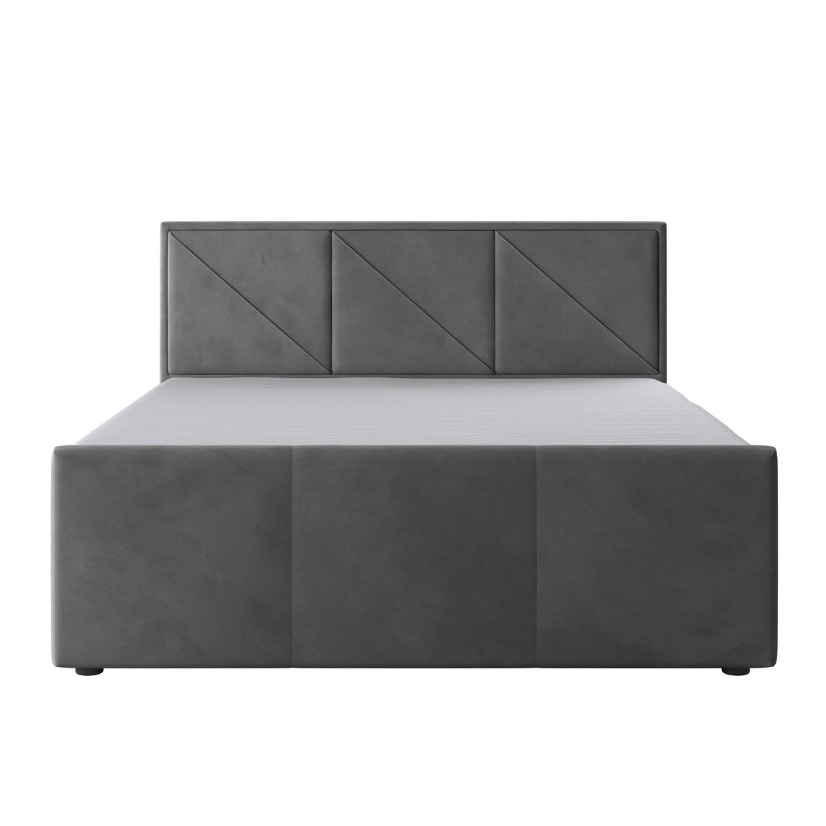 BOXSPRINGBETT 180/200 cm  in Hellgrau  - Hellgrau/Schwarz, MODERN, Holzwerkstoff/Kunststoff (180/200cm) - MID.YOU
