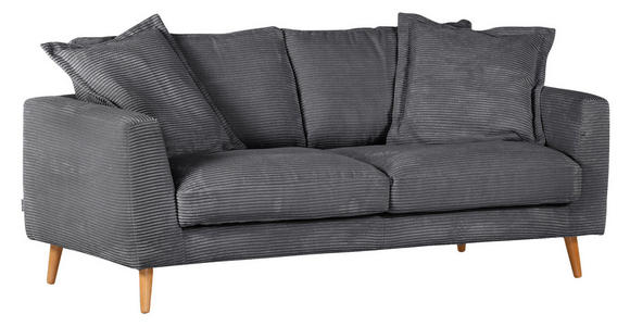 2,5-SITZER Amaro Cord Anthrazit  - Anthrazit/Naturfarben, ROMANTIK / LANDHAUS, Holz/Textil (195/69/100cm) - Landscape